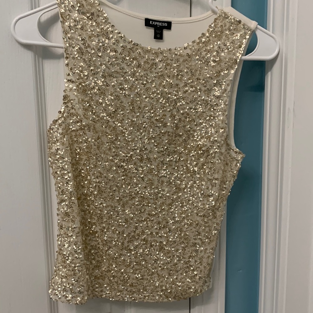 New without tags. Express xs gold sequin tank.